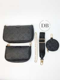 Сумка 3в1 Louis Vuitton, жіноча сумка, чорна