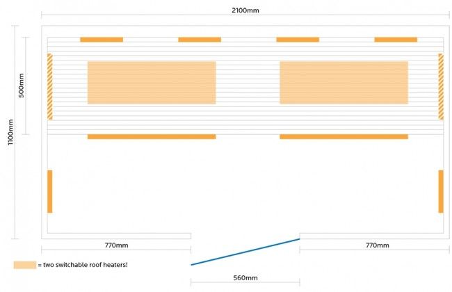 Sauna infrared DO ZABUDOWY - INFRAPLUS™ 210 VALERO Biały Cedr