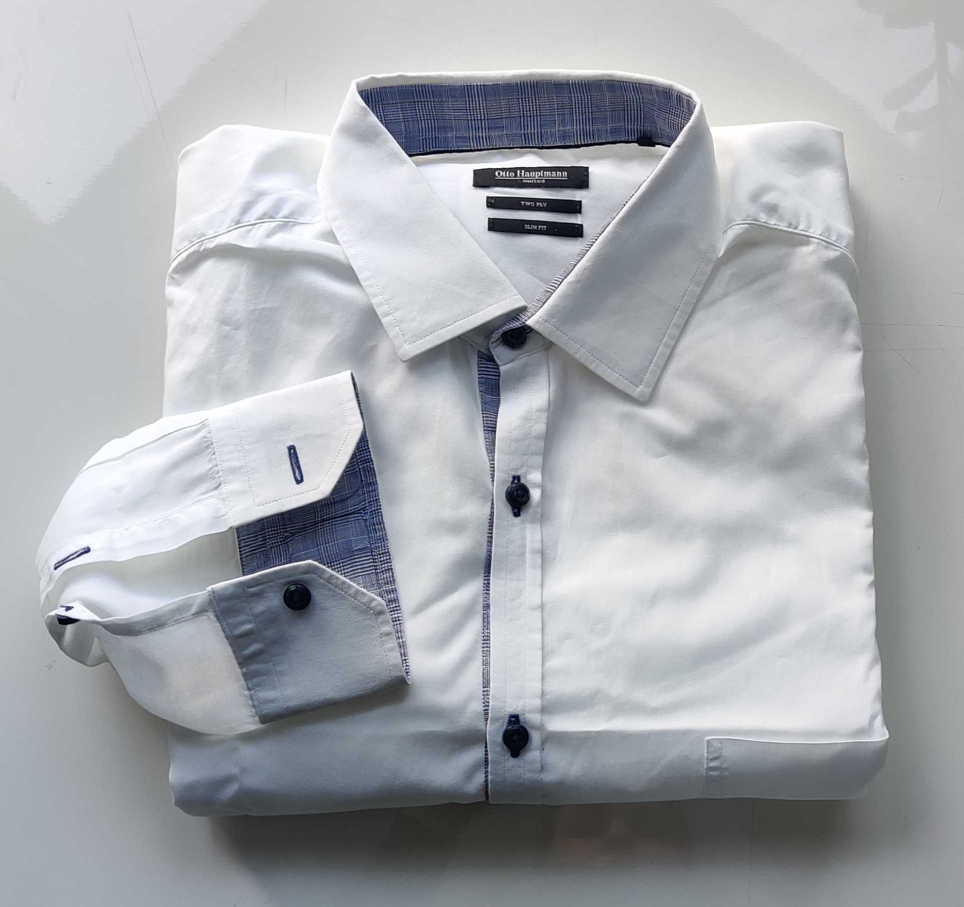 Koszula Otto Hauptmann 42 bawełna two ply S/M slim fit