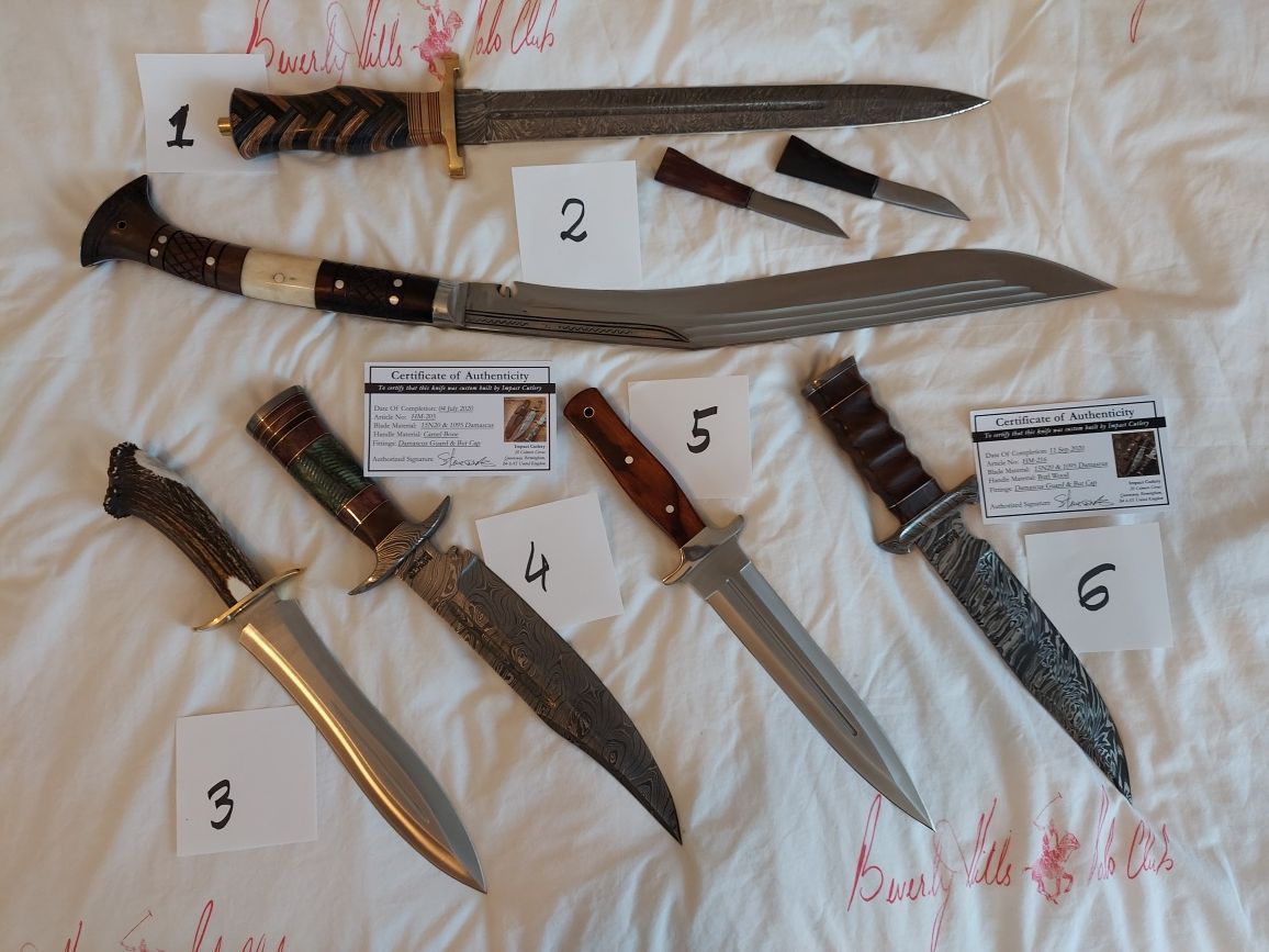 Kolekcja broni białej, nóż, sztylet, kukri, bowie knife