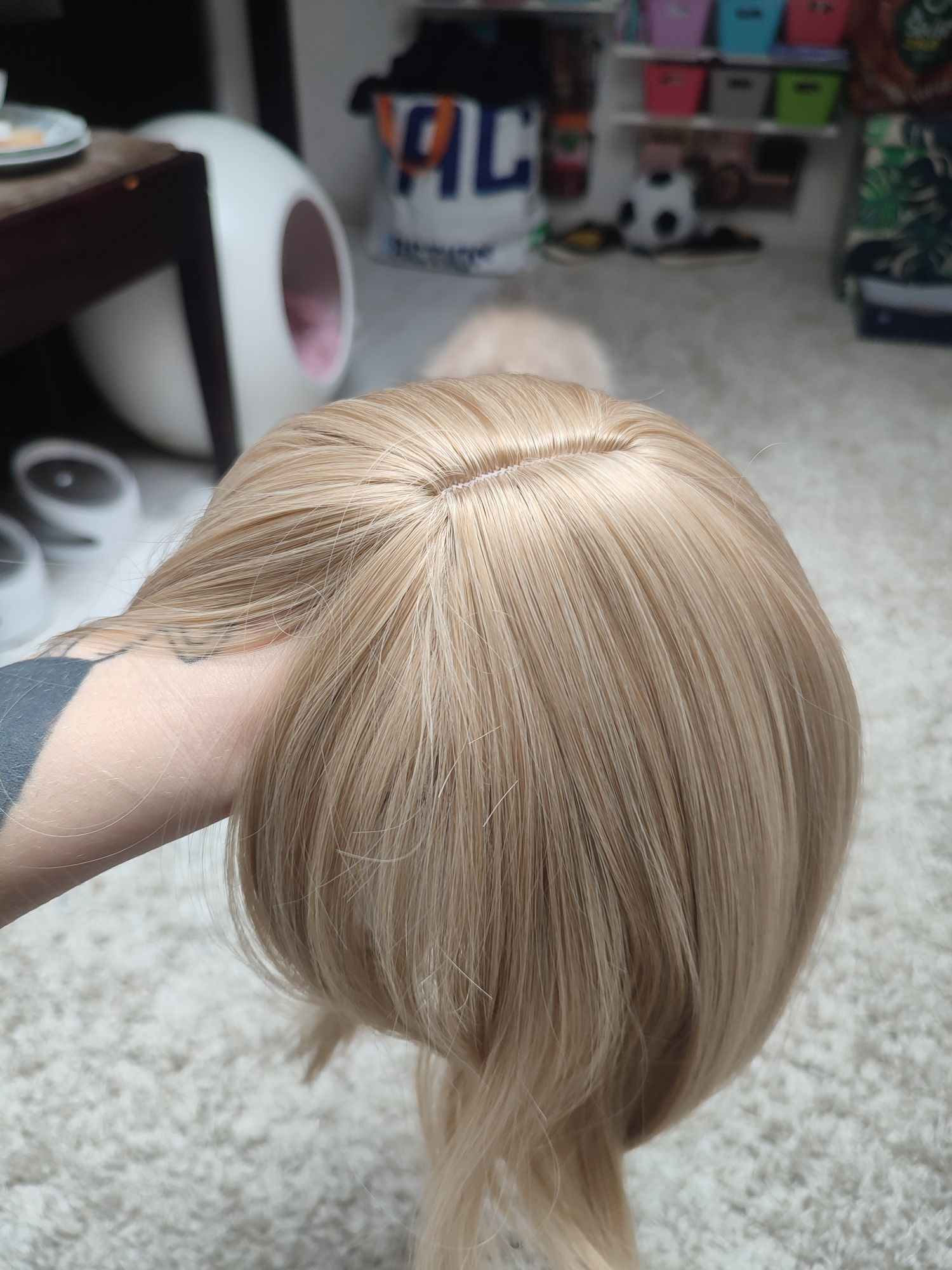 Peruka blond z grzywką bob WIG blonde cosplay