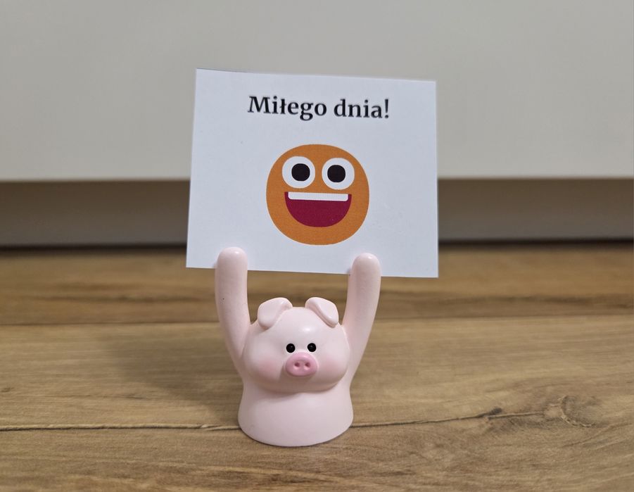 Stojak na biurko Uchwyt na notatki Miłego dnia Figurka Świnka