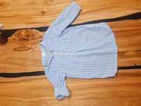 Koszula tunika dziewczynka odwijane rękawy h&m 12-18; 80-86