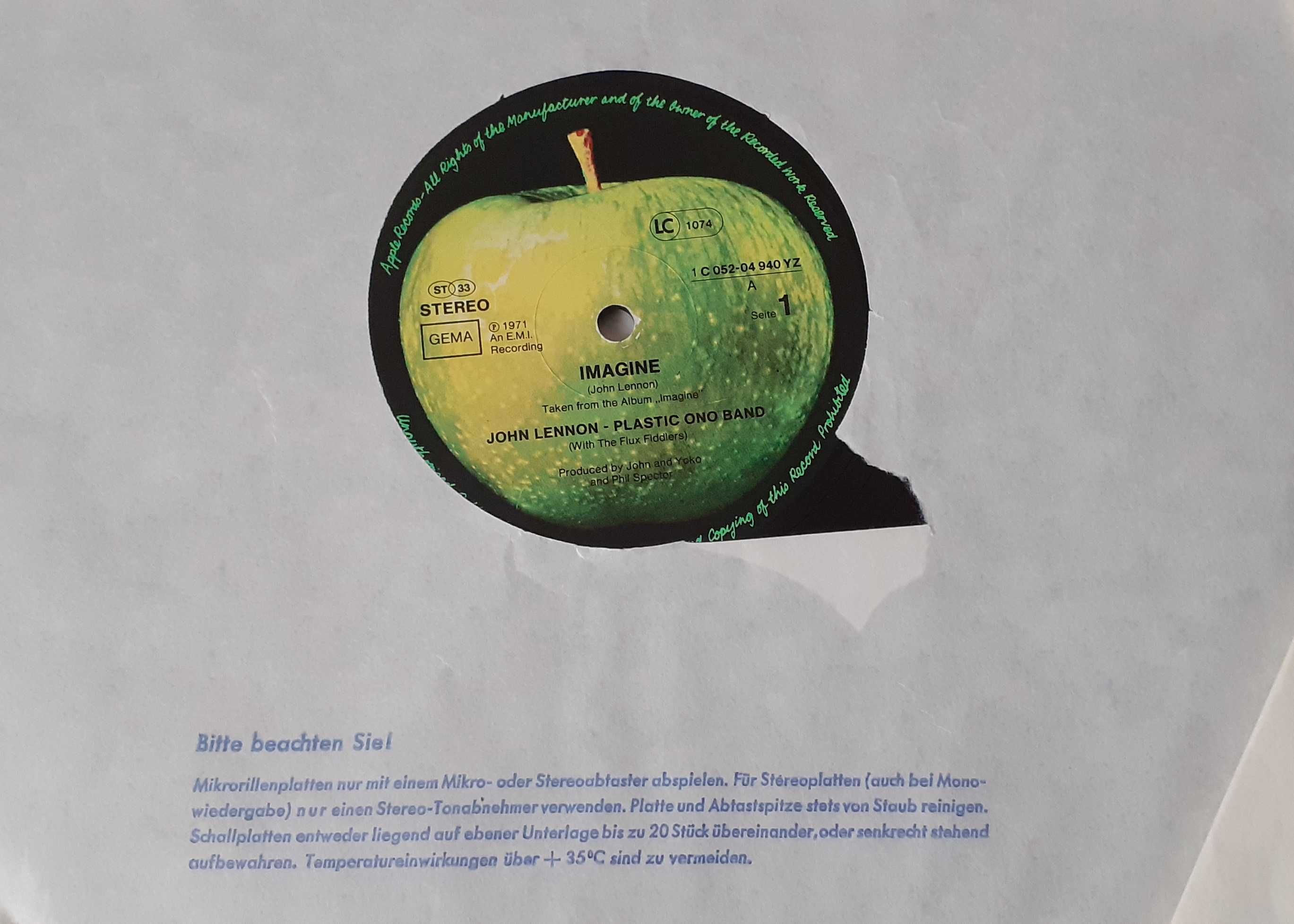 Płyta Vinyl Maxi Singiel John Lennon IMAGINE