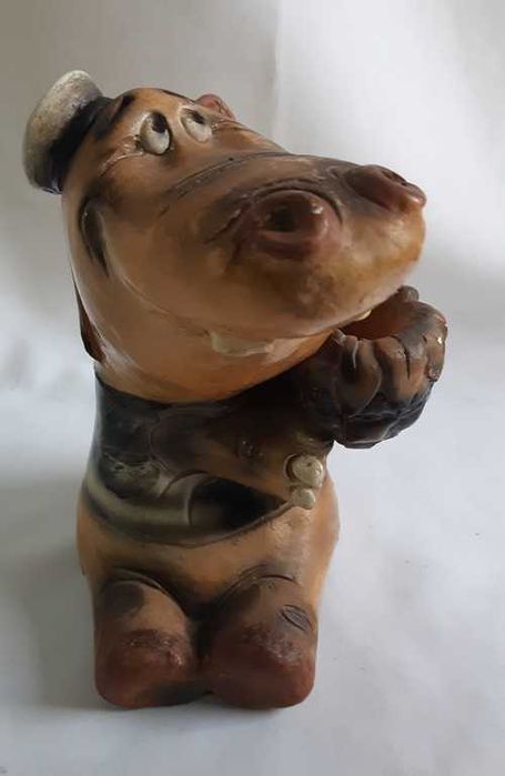 Винтажная статуэтка керамика Веселый Бегемот морячок 50-е годы