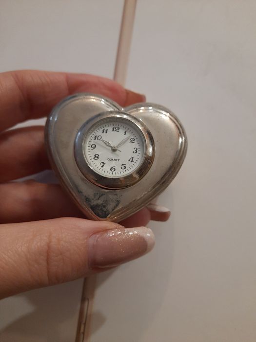 Francuski zegarek kolekcjonerska miniatura serce 5 x 5
