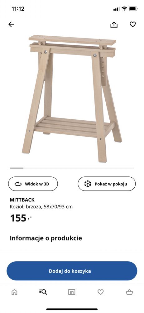 Ikea biyrko/ stół na koziołkach