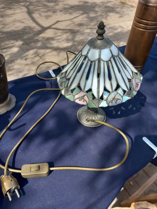 Abajur de mesa com vitral libélula estilo Tiffany, abajur de vitrais