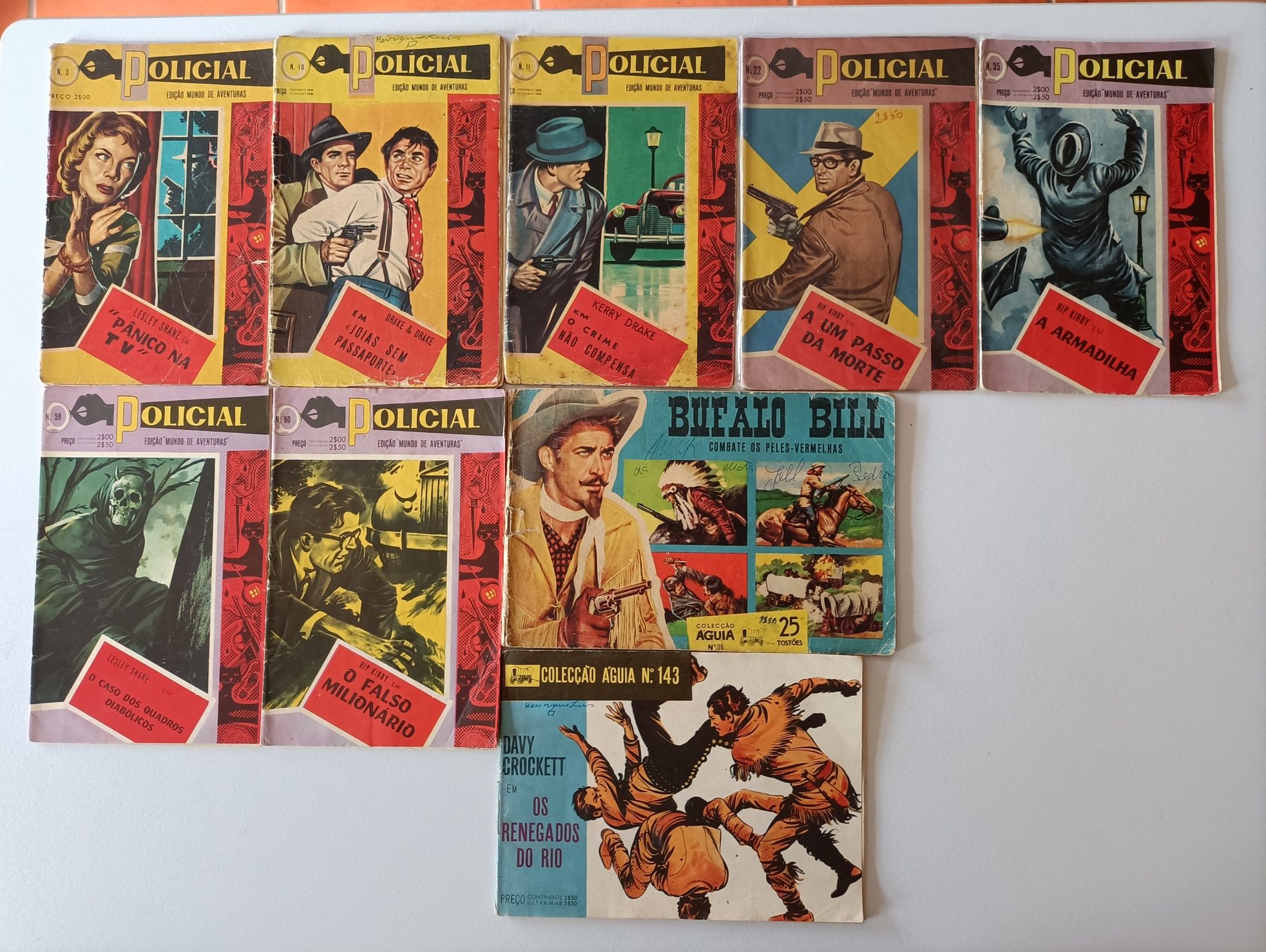 Lote de 65 Mundo Aventuras Guerra, Espaço, Policial, Águia