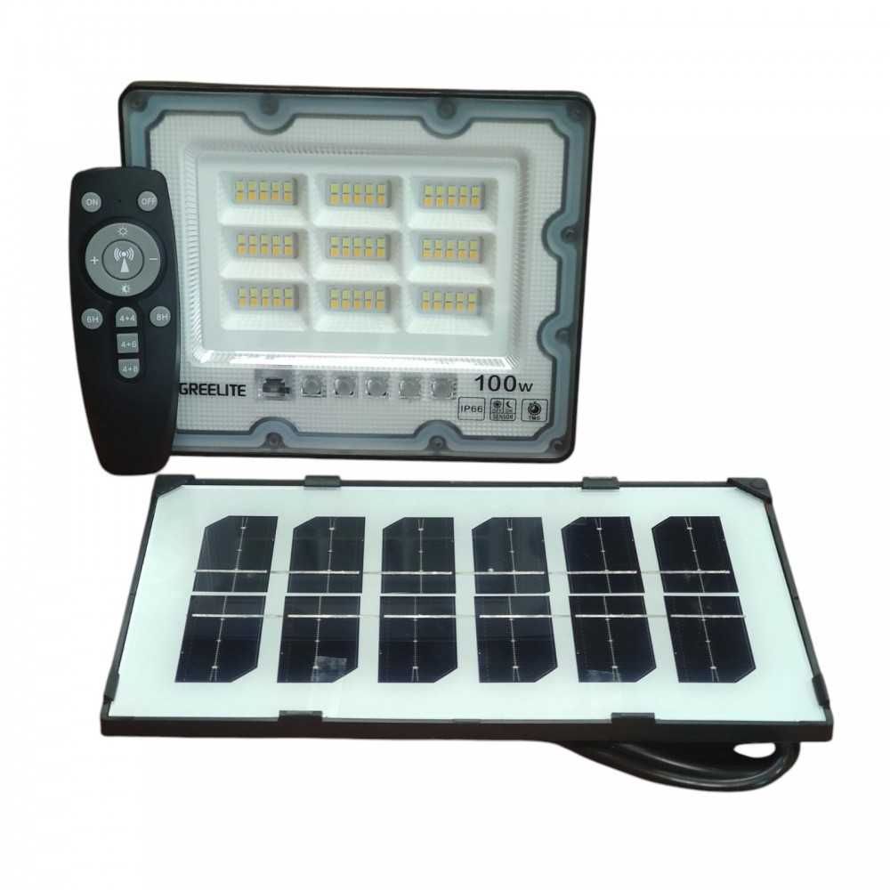 Фонарь уличный Greelite JX 007 100W с солнечной панелью и пультом