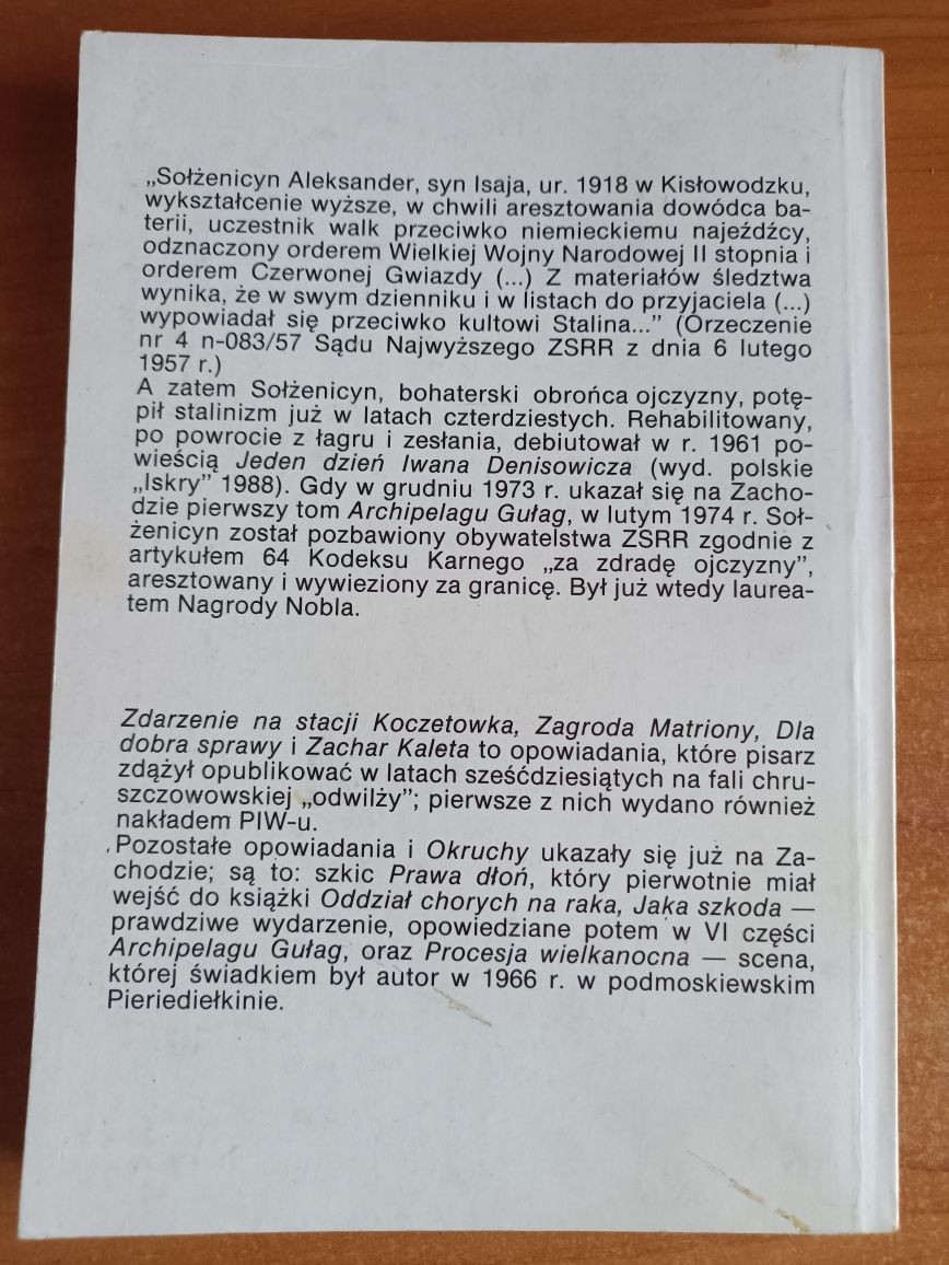 Aleksander Sołżenicyn "Zagroda matriony"