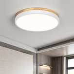 Nowoczesna lampa sufitowa LED Qamra z drewna, 24W, 4000K