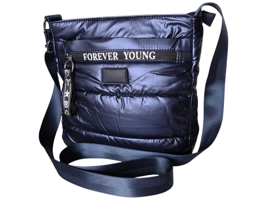 Torebka Damska, Miejska Mała Pikowana Listonoszka, Kolor Niebieski