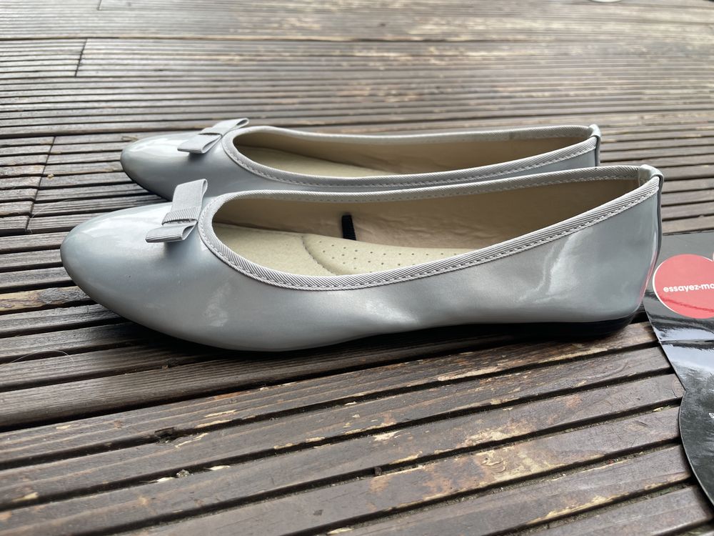 Srebrne baleriny nowe r 38
