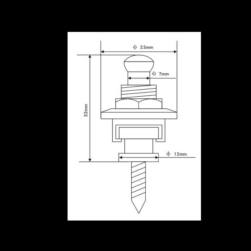 Straplock Silv zaczepy paska gitarowego Strap Lock Jeremi jak Schaller