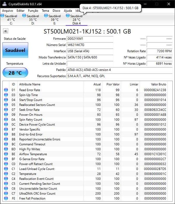 3 HDD Drives 2.5" Seagate Laptop Thin 500GB (7200 RPM)64283923654530123