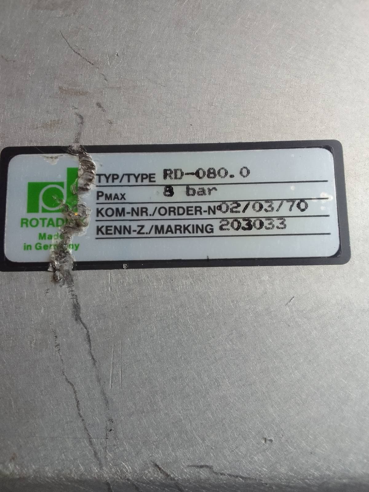Zawór pneumatyczny Rotadisk RD-080.0