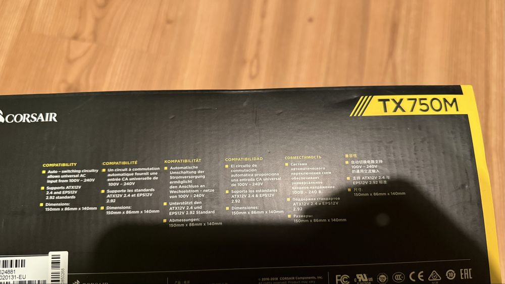 Zasilacz corsair tx750m 750w 80plus gold