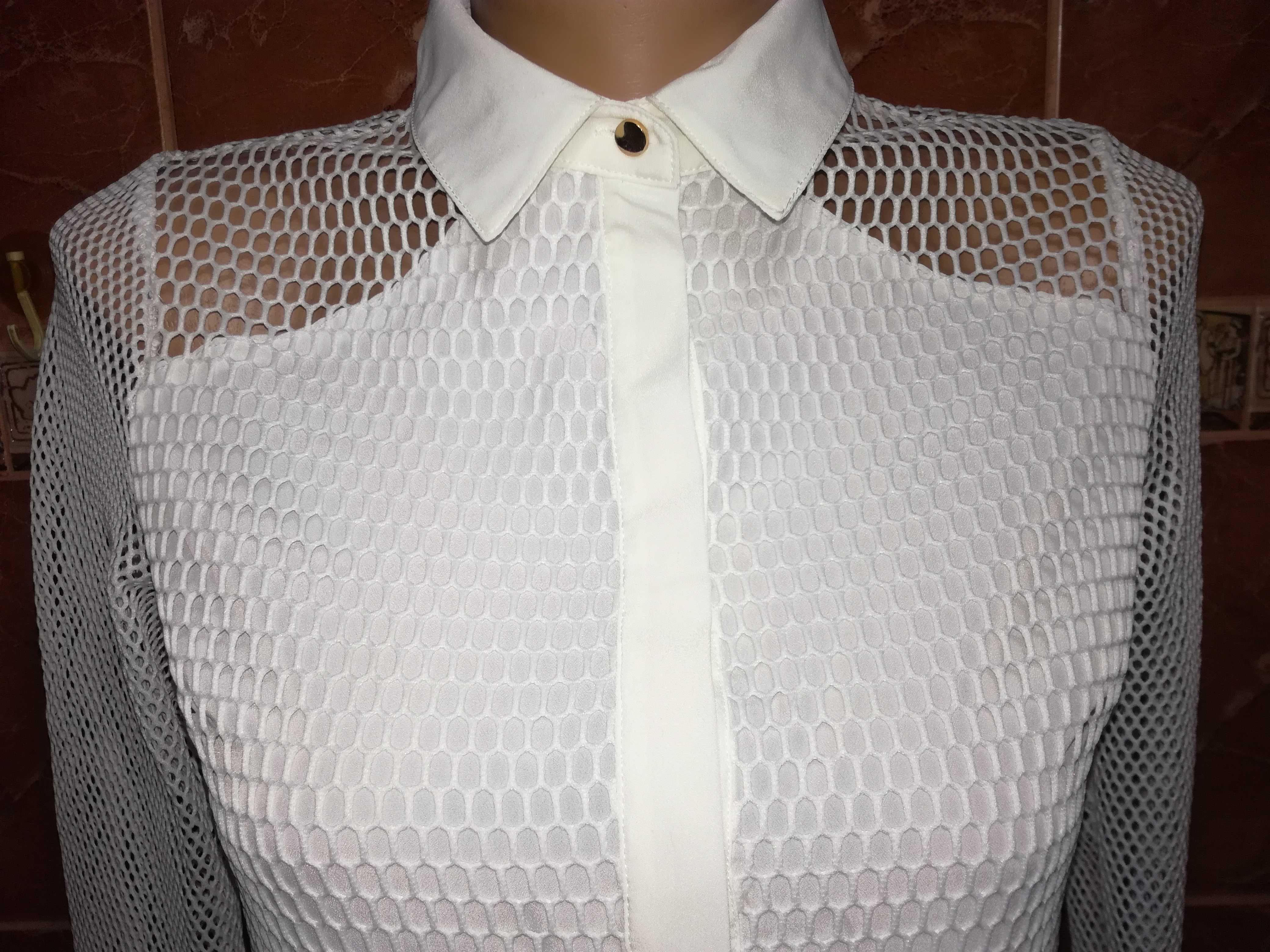 Удлиненная рубашка сетка