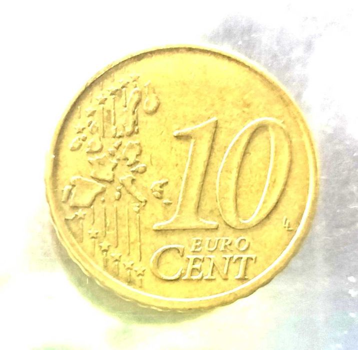 Moeda rara 10cent Euro Dotada 1999 RF Euro.