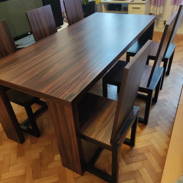Stół 200x90 kolor Wenge +6 krzeseł