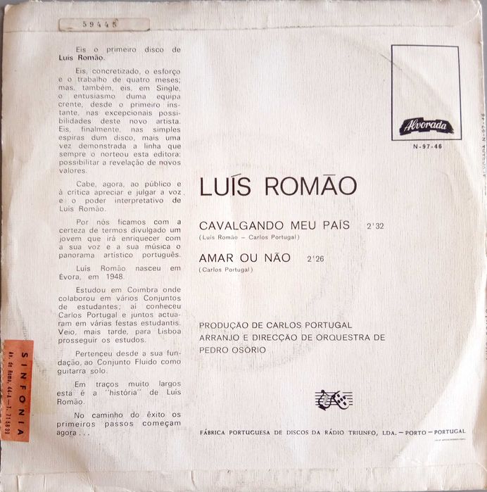 Luís Romão	- - - - -	Cavalgando Meu País	- - - - -	Single