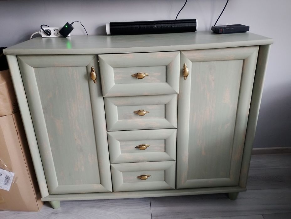 Zestaw mebli do salonu Zielone Black Red White Retro