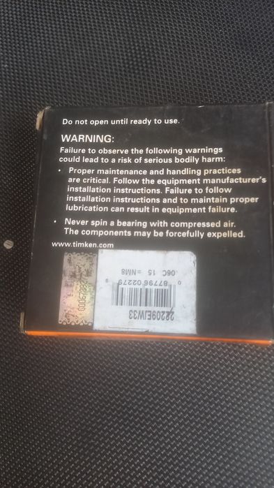2 Rolamentos Timken 22209EJW33 – Novos, com caixa