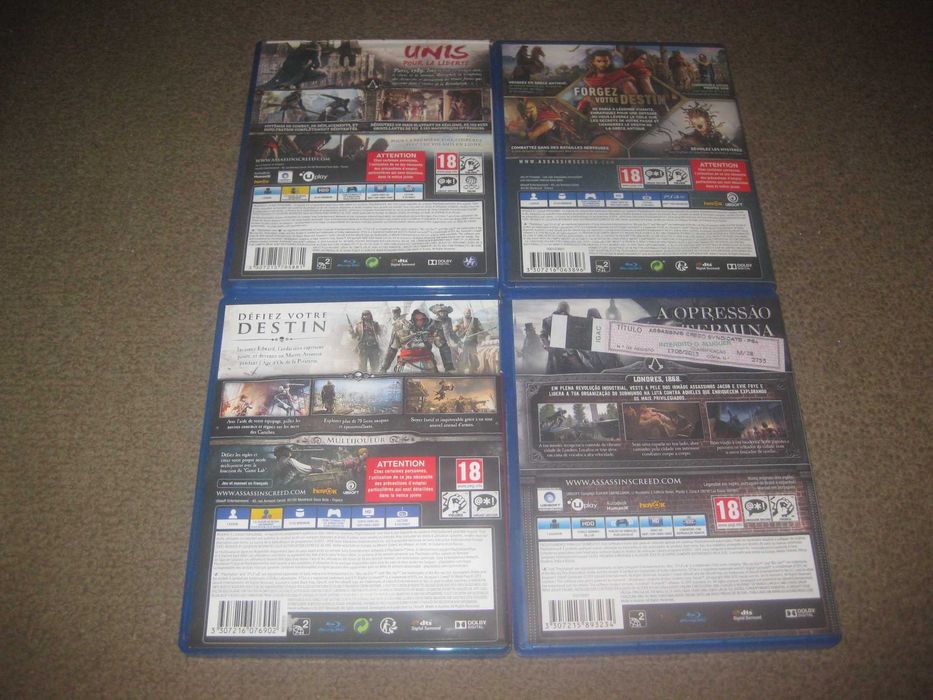 4 Jogos da Saga "Assassin`s Creed" Playstation 4 em Estado Impecável!