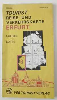 Erfurt plan miasta 1978 mapa turystyczna Niemcy NRD
