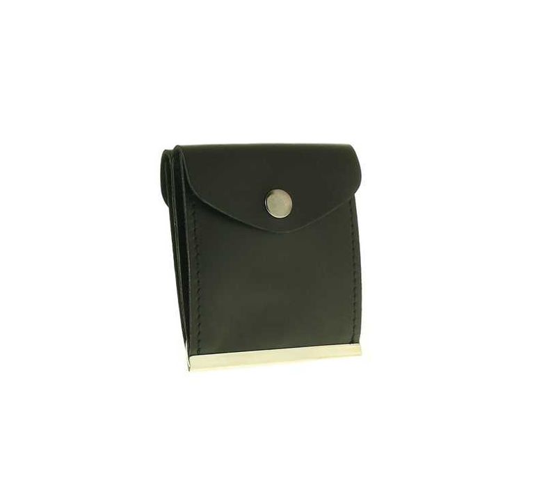 Skórzany portfel męski cienki banknotówka bilonówka granat skóra 100%