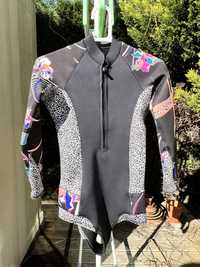 Roxy Pop Surf 1mm Long Sleeve Front Zip bikini cut springsuit wetsuit size 4