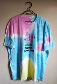 Koszulka Bawełna Sunset Boulevard Tie Dye Mushrooms Print Primark