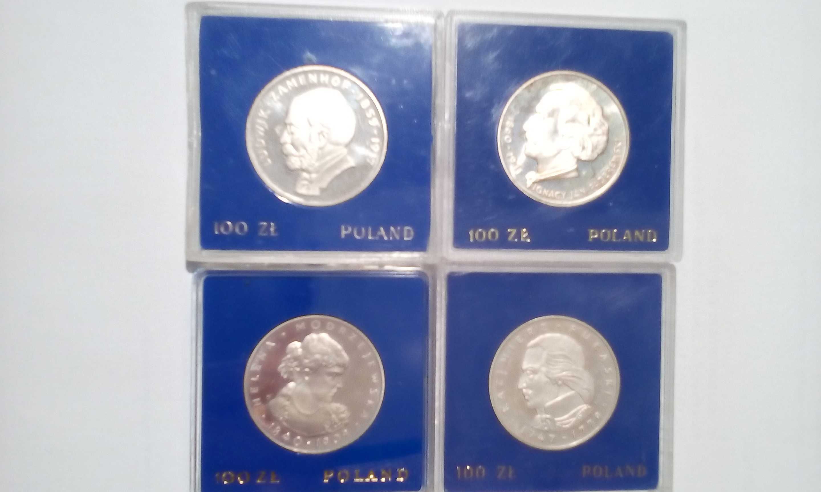 Srebrne monety kolekcjonerskie PRL- 8szt