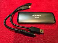 Dysk zewnętrzny SSD M.2 1TB, Adata, 14h pracy, aluminium