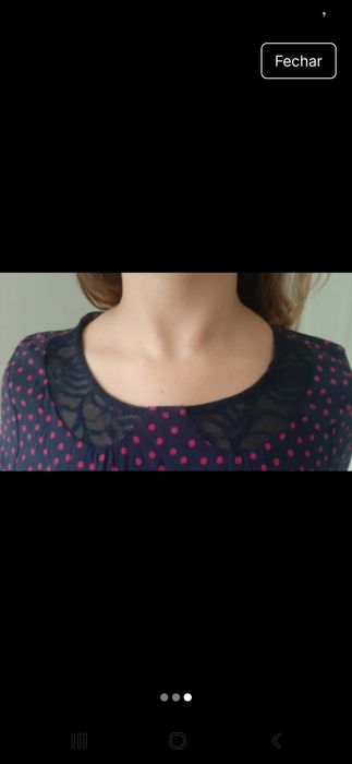 Vestido, S tezenis azul e bolas rosa