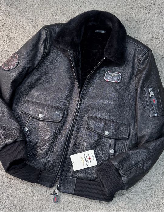 Зима ШКІРЯНІ Куртки AERONAUTICA MILITARE натуральна шкіра хутро!