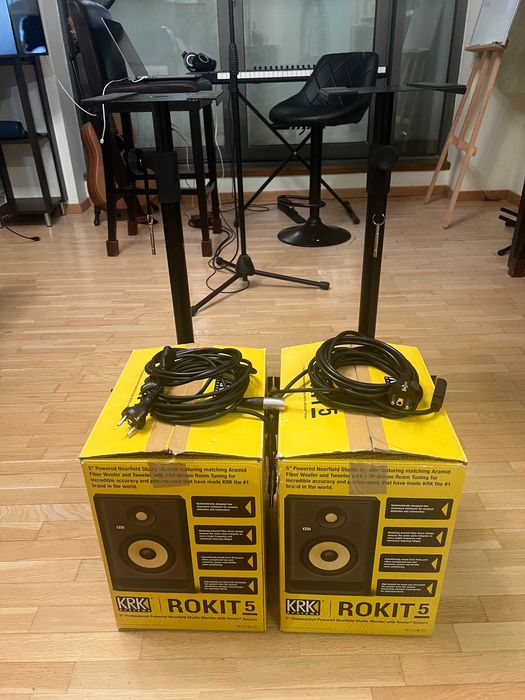 Krk Rokit RP5 g4 + Kable XRL + 2x Statyw