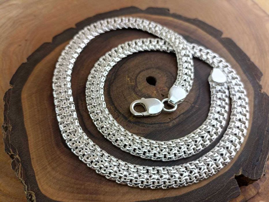 Серебряная цепочка Двойной Бисмарк. Срібний ланцюг Бісмарк подвійний