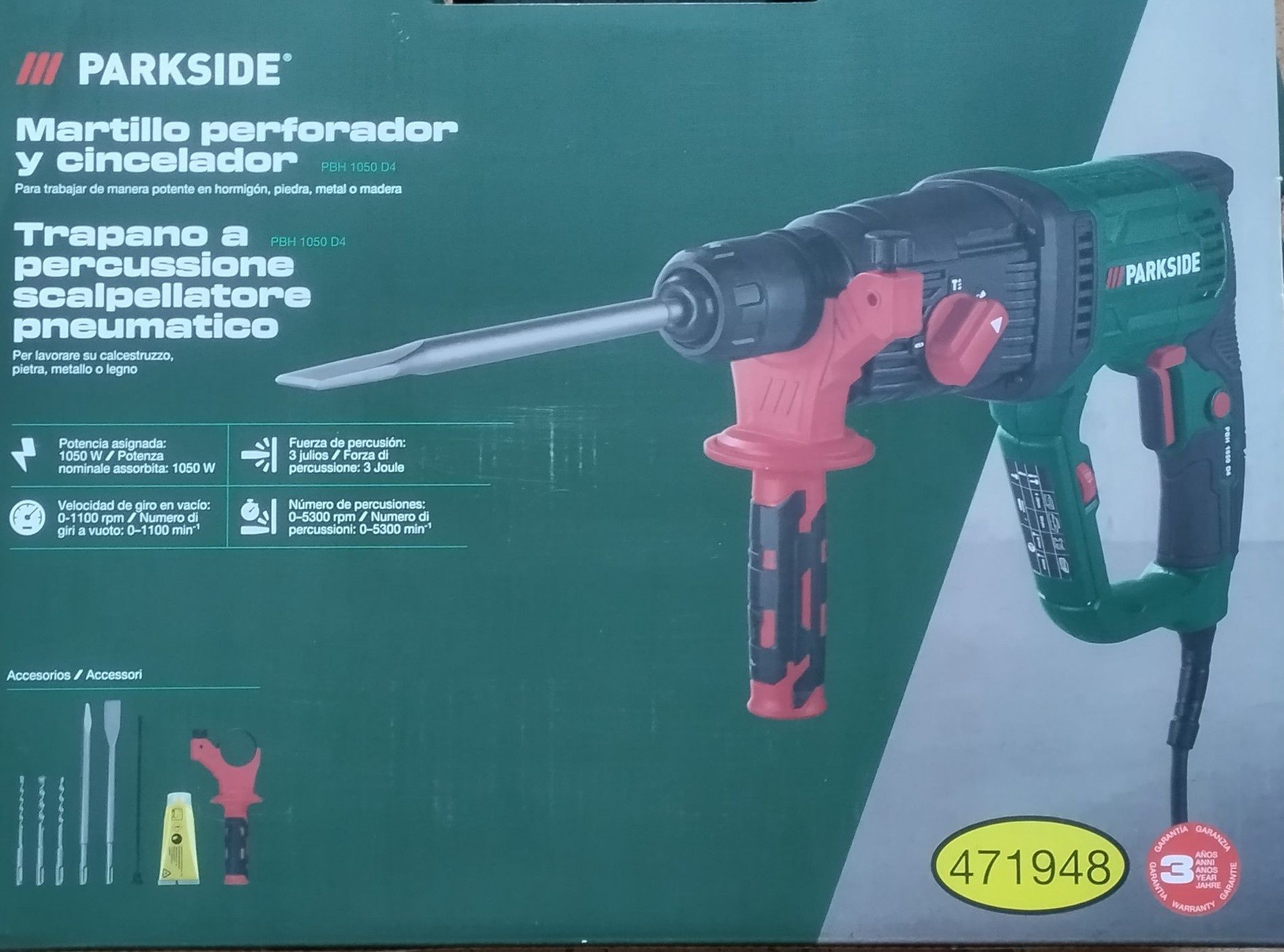 Martelo perfurador Parkside novo