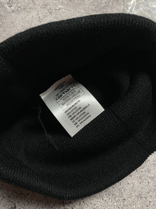 Шапка Carhartt чорна з вишитим лого/ шапка кархарт біні чорна