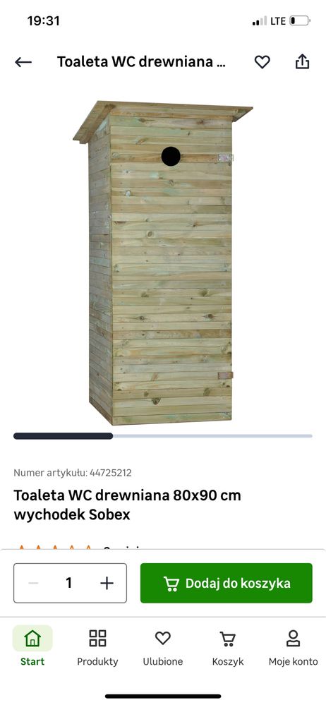 Toaleta WC drewniana na budowę