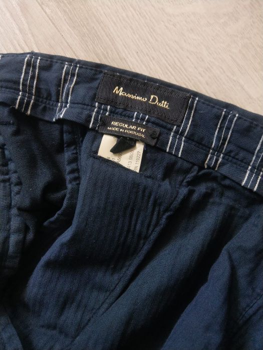 Granatowe bawełniane spodnie Massimo Dutti rozmiar 46 185/94