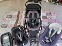 Conjunto Bebé Conforto Maxi Cosi  base Family Fix. Cadeira Auto-Pebble