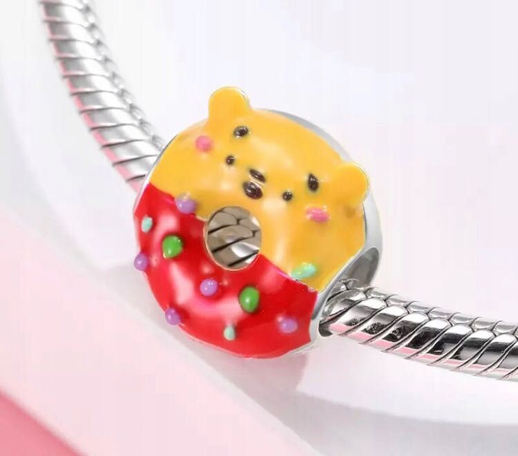charms do pandora srebro s925 pączek kubuś Puchatek Disney donut