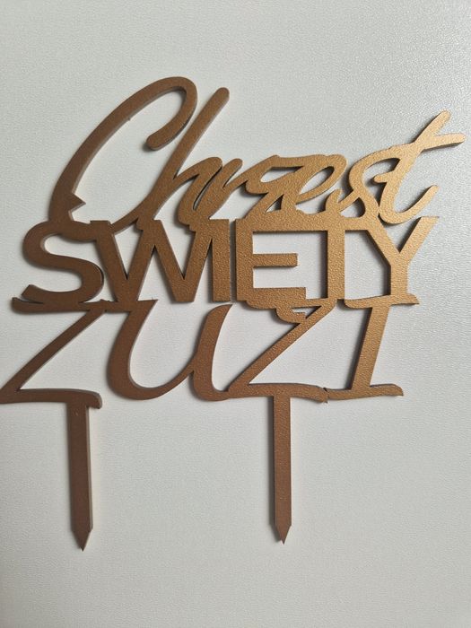 Topper na tort Chrzest Święty imię dziecka personalizowany dowolne imi