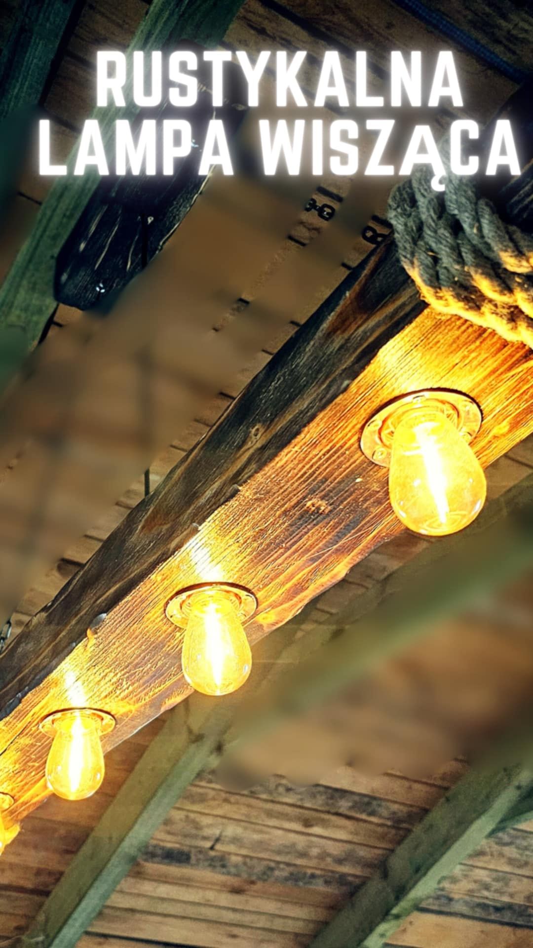 Nowa rustykalna drewniana lampa oświetlenie Loft ręcznie wykonana