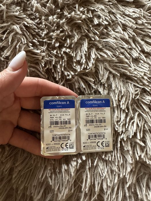 Контактні лінзи 3 шт biofinity toric -4.00 циліндр -1,75 кут 180