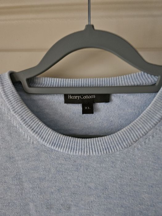 Henry Cottons zgrabny sweter light blue cotton r XL
