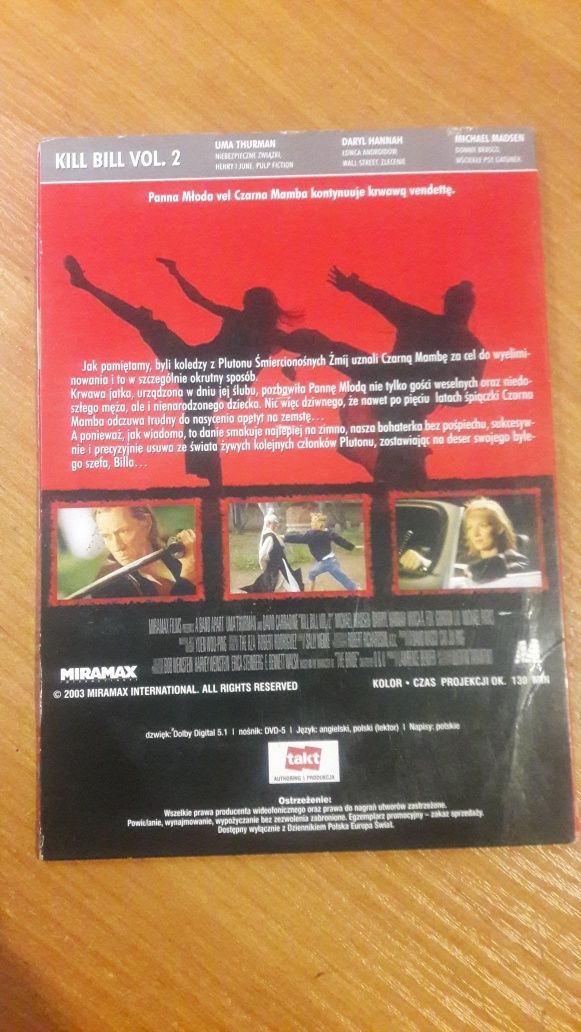 Kill Bill 2 Quentin Tarantino Film DVD